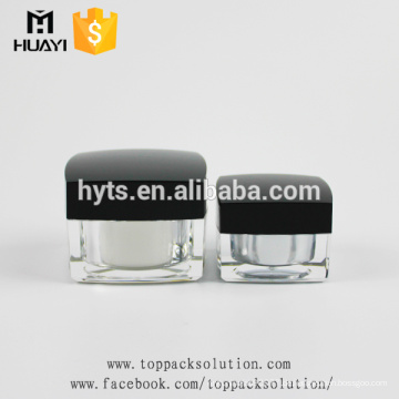 leere 25ml / 50ml Hautpflege Gesicht Creme Acryl Container Quadrat Glas